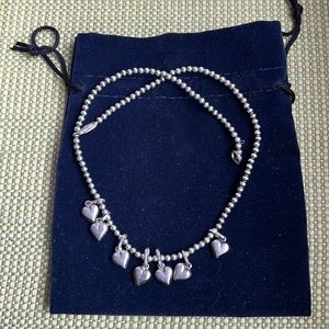 REAL 925 SILVER heart choker/short necklace, beautiful perfect condition vintage